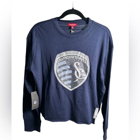 NWT Mitchell & Ness Kansas City Sporting Soccer Club Long Sleeve Crop Top - XL - Picture 7 of 8